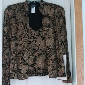 Sparkly Cami/Jacket set-Black&Gold-Size S
